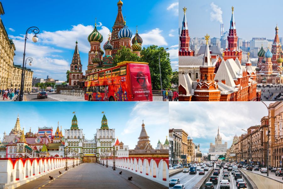 Khung cảnh nhộn nhịp của thủ đô Moscow nổi tiếng nước Nga