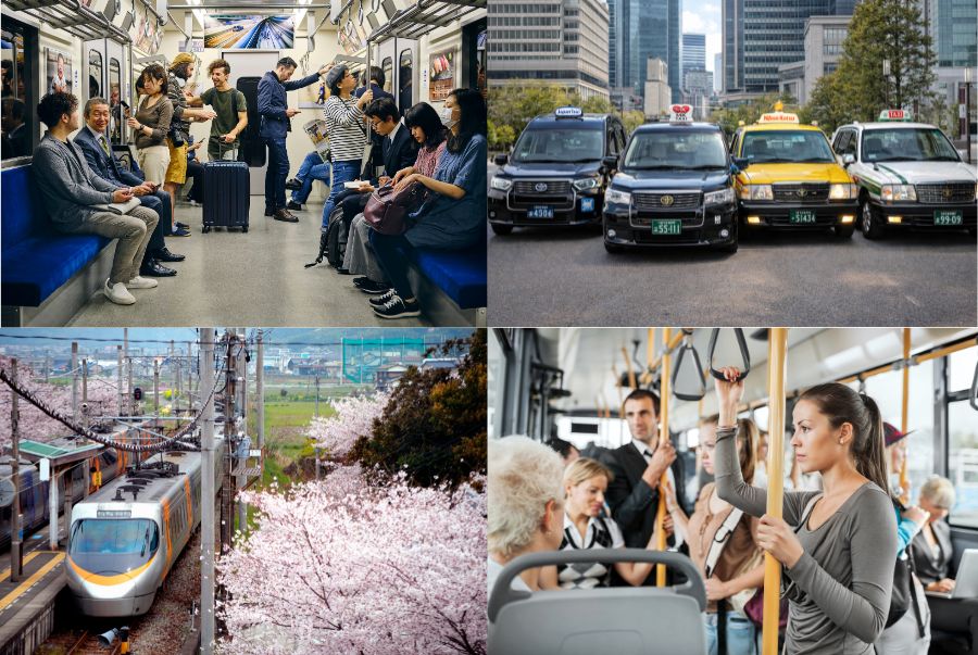 Một số phương tiện di chuyển tại Nhật Bản mùa hoa anh đào