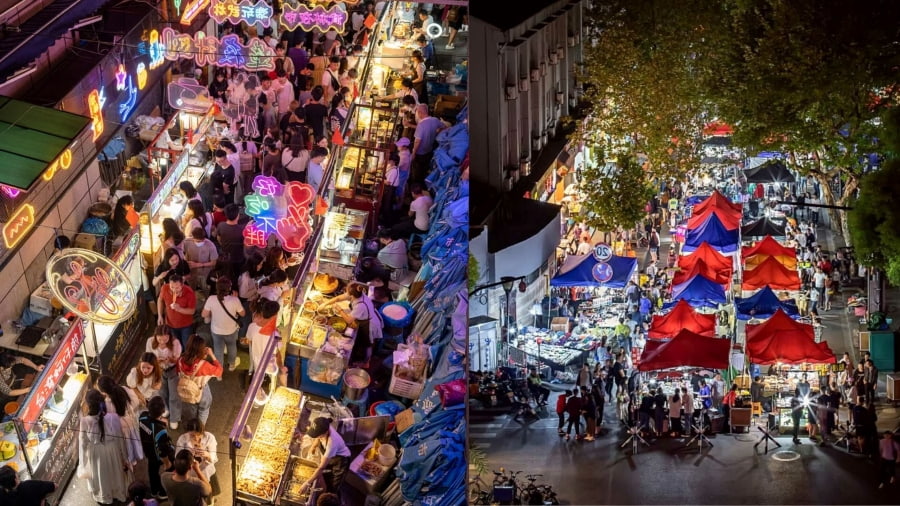 Khi ánh đèn phố thị bắt đầu thắp sáng, Hàng Châu như khoác lên mình một tấm áo mới, sống động và đầy mê hoặc