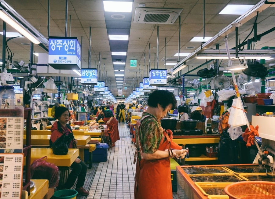 Chợ hải sản Jagalchi là một thiên đường cho những người yêu thích hải sản