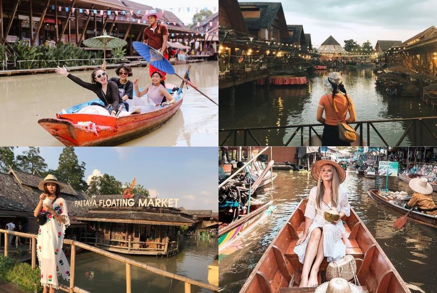 Những góc check-in tại chợ nổi Pattaya