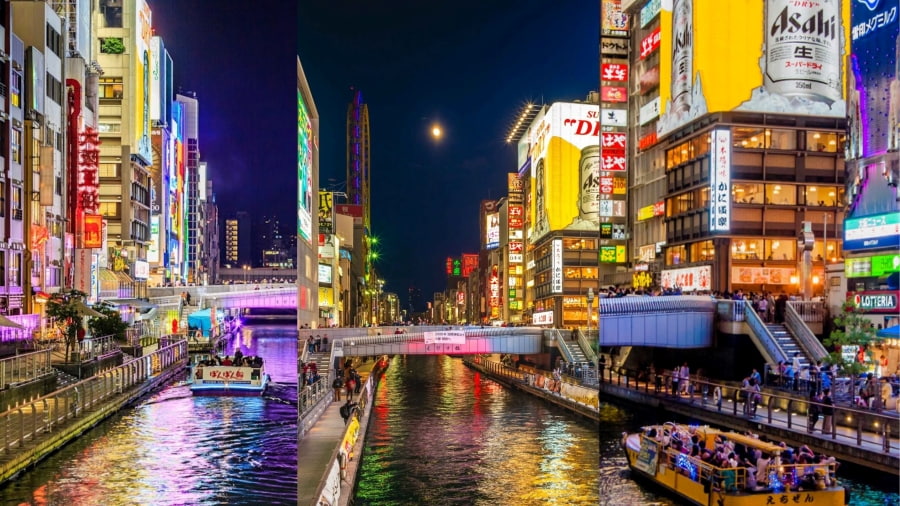 Dotonbori là một trong những biểu tượng nổi tiếng nhất của Osaka vào ban đêm