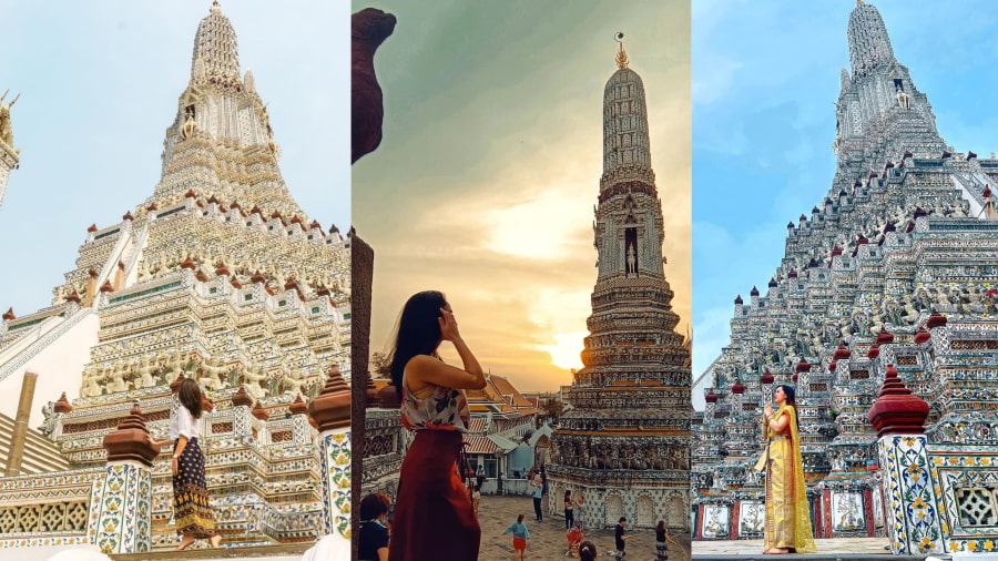 Với vẻ đẹp độc đáo, Chùa Wat Arun Bangkok là một trong những địa điểm chụp ảnh nổi tiếng nhất
