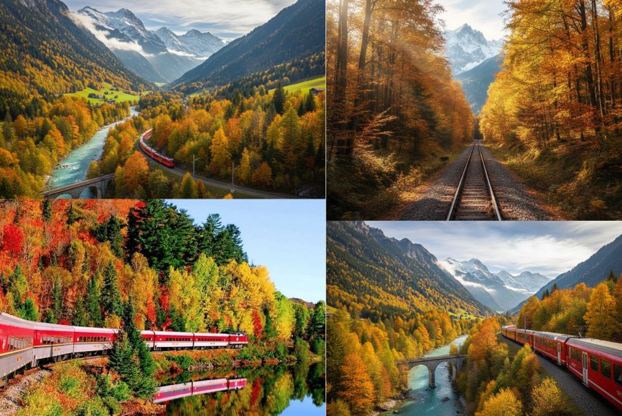 Khung cảnh mùa thu buông nhẹ lên dãy Alps khiến ai cũng muốn được một lần chiêm ngưỡng