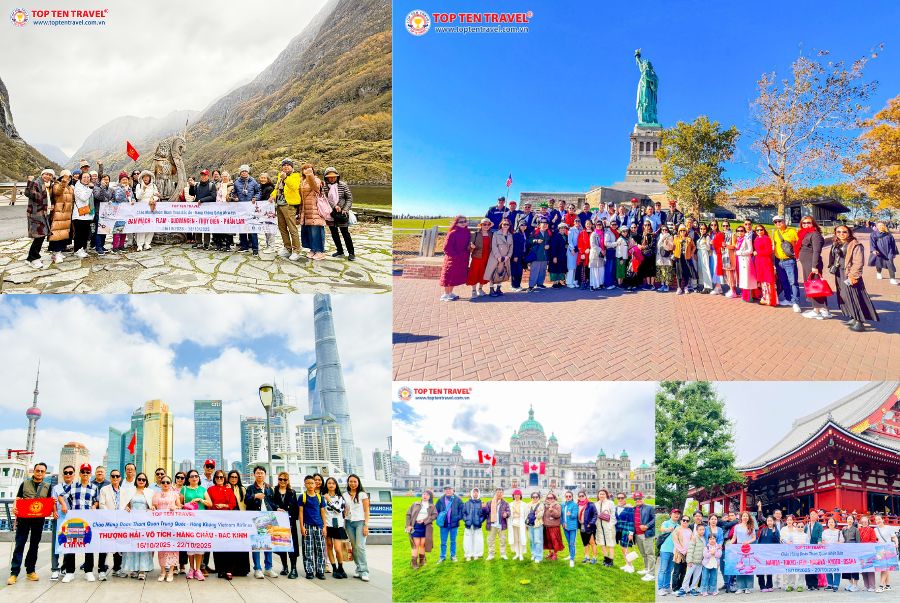 Các đoàn tour du lịch trọn gói của Top ten Tarvel có lịch khởi hành đa dạng