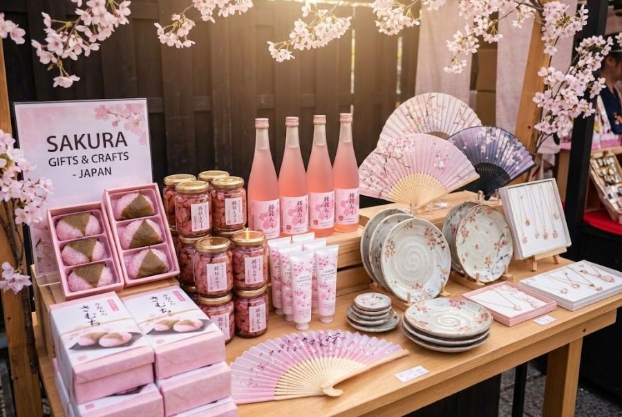 Một số các vật phẩm được lấy cảm hứng chế tác từng những đóa hoa anh đào nở rộ