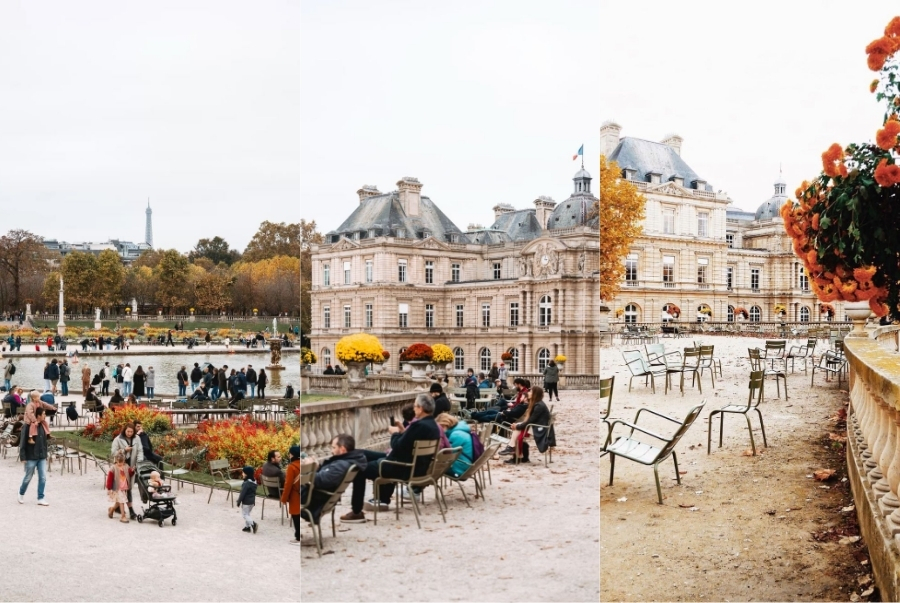 Mọi người thường ngồi ở những chiếc ghế xanh để nhâm nhi tách cà phê hoặc đọc sách thư giãn