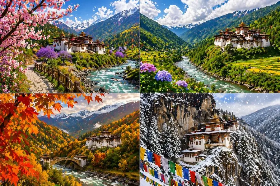 Khung cảnh 4 mùa tuyệt đẹp tại Bhutan