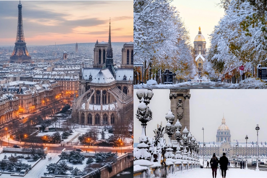 Mùa đông tại Paris bắt đầu từ khoảng tháng 12 đến tháng 2 năm sau