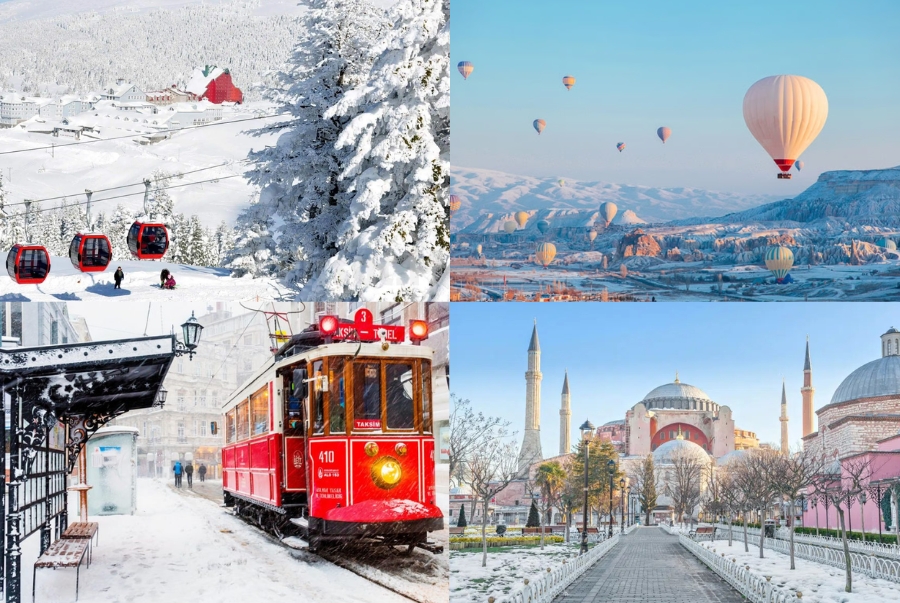 Ở các vùng phía Đông có tuyết rơi dày từ tháng 12 đến tháng 2 tạo nên khung cảnh tuyết trắng xoá