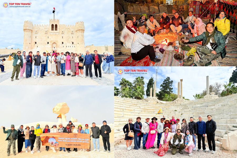 Đoàn khách Top Ten Travel đến tham quan các địa điểm du lịch nổi tiếng tại Ai Cập