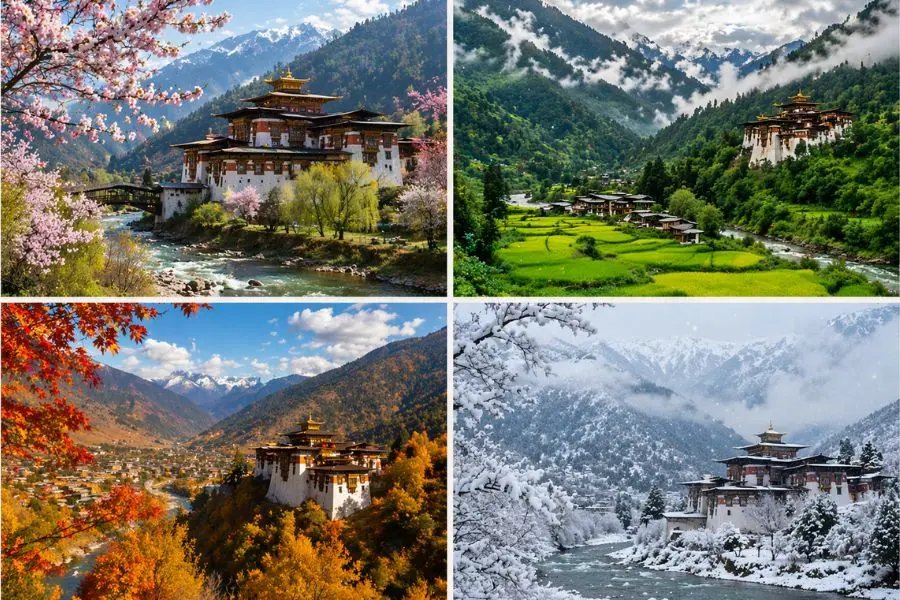Bức tranh 4 mùa tại đất nước Bhutan yên bình