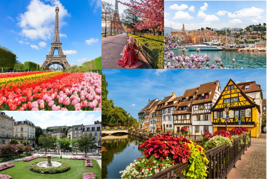 Thời tiết mùa xuân tại Pháp vô cùng trong lành và mát mẻ