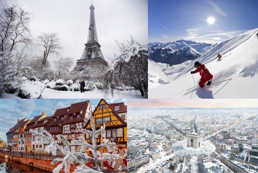 Mùa đông ở Pháp thường lạnh giá với nhiệt độ trung bình từ 0–7°C