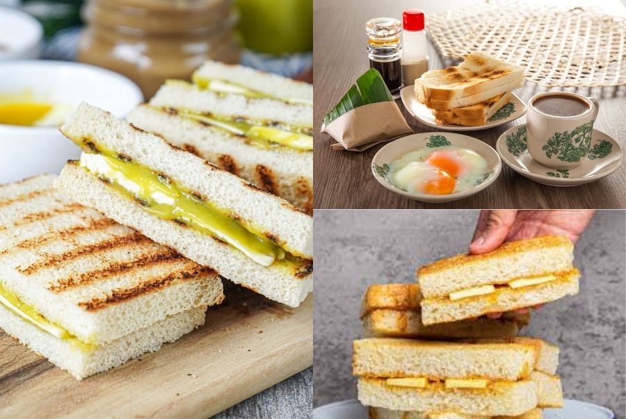 Kaya Toast là món ăn sáng quen thuộc của người dân địa phương