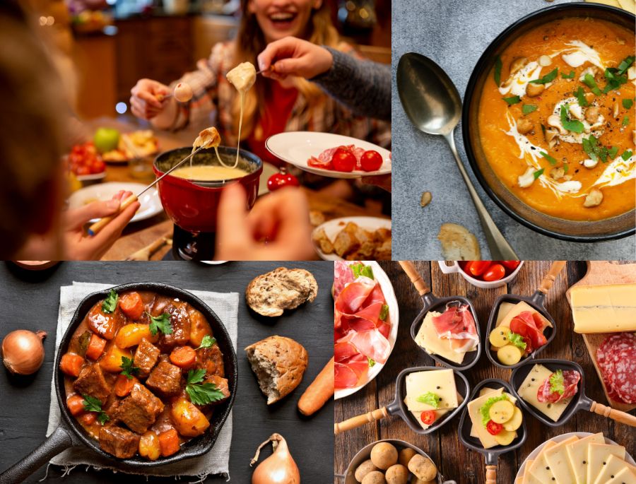 Một bữa tối đầy đủ dưỡng chất của người dân Thụy Sĩ