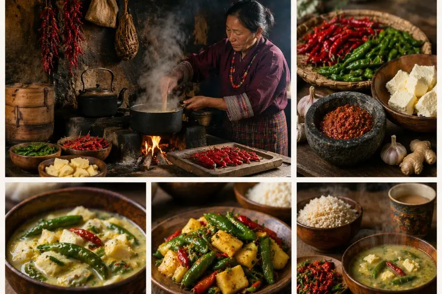 Ẩm thực của Bhutan gây ấn tượng với nguyên liệu đơn giản với gia vị đậm đà
