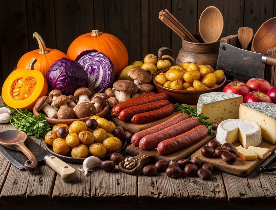 Một số các nguyên liệu đặc trưng của ẩm thực Đức mùa thu