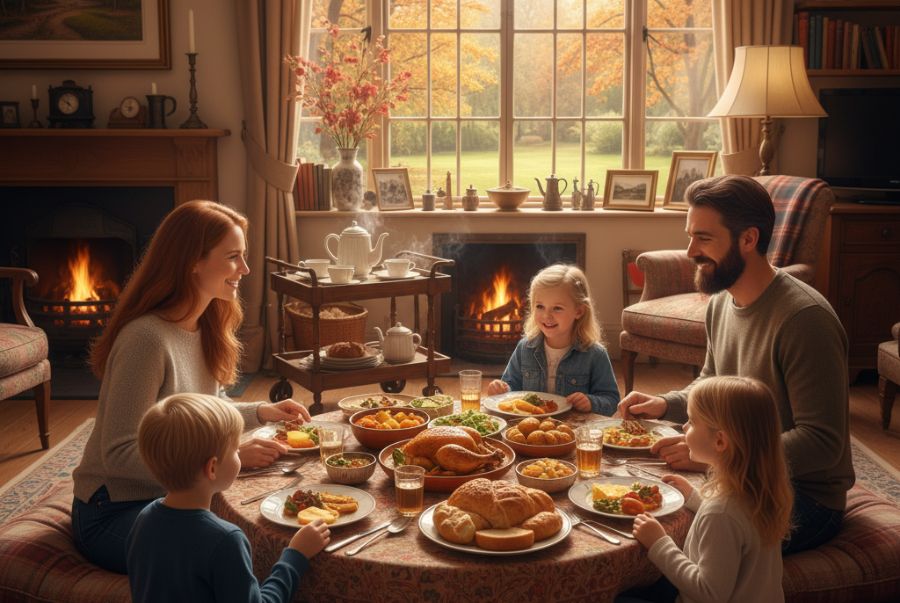 Đối với người Anh, mỗi bữa ăn mùa thu như một nghi lễ nhỏ của sự kết nối