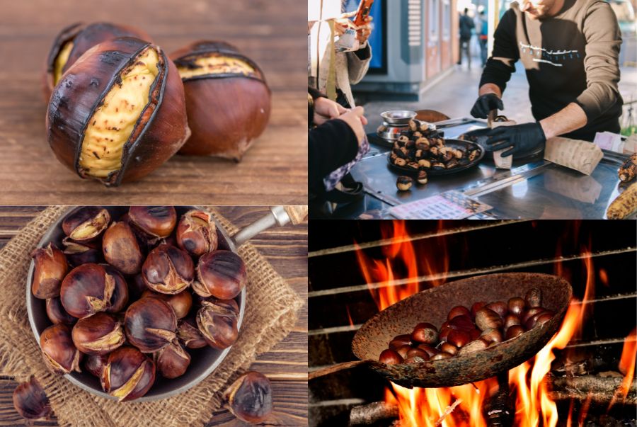 Hạt dẻ nướng là món ăn vặt quen thuộc trên đường phố Seoul khi gió thu về