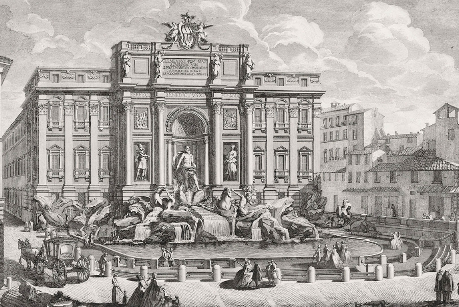 Đài phun nước Trevi được xây dựng vào năm 19 trước Công nguyên