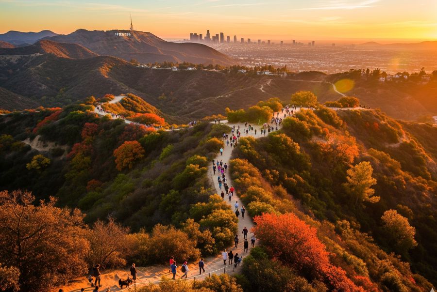 Runyon Canyon là một trong những địa điểm lý tưởng nhất để du khách cảm nhận mùa thu tại Los Angeles