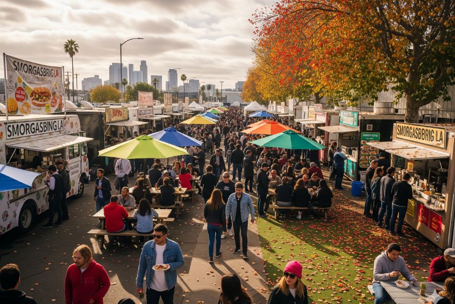Smorgasburg LA là thiên đường ẩm thực của Los Angeles với hơn 80 gian hàng khác nhau