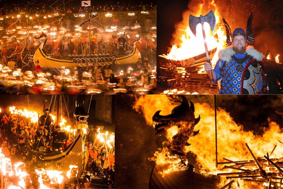 Lễ hội Lửa tại Scotland mang ý nghĩa tái hiện tinh thần Viking cổ xưa giữa bối cảnh mùa đông băng giá 