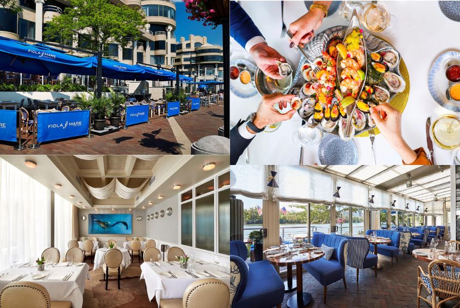 Fiola Mare là nhà hàng cao cấp chuyên về hải sản, tọa lạc tại vị trí đẹp bên bờ sông Potomac