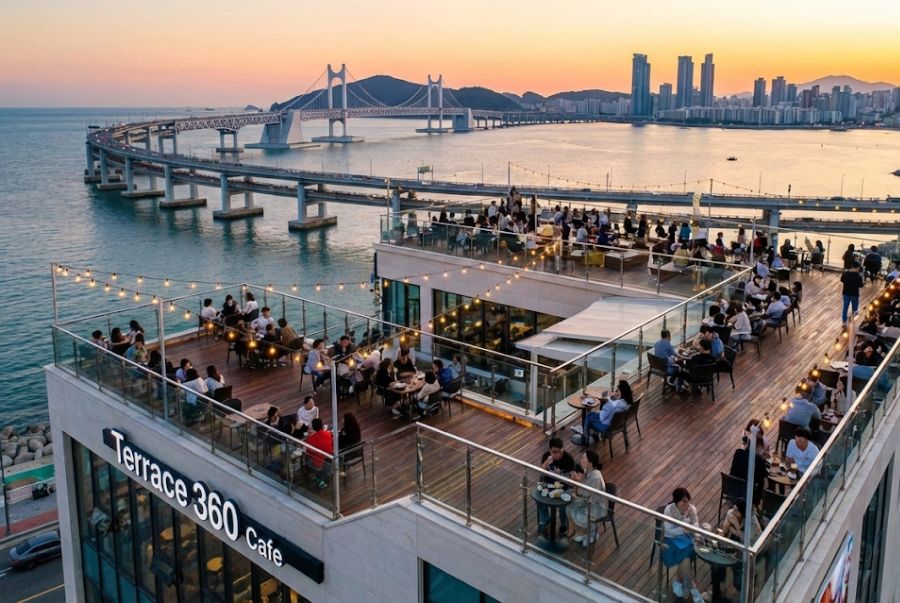 Terrace 360 mang đến tầm nhìn bao quát toàn bộ thành phố Busan từ độ cao lý tưởng