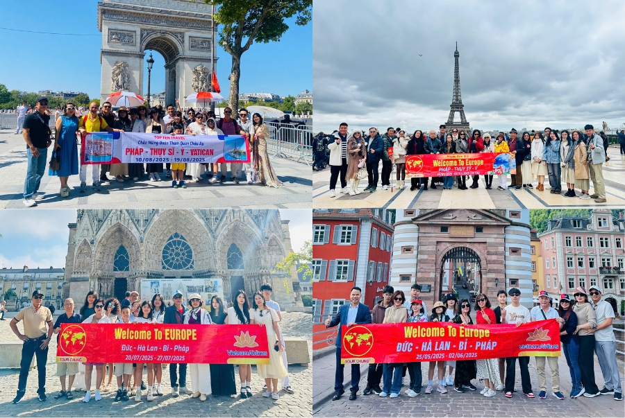 Các tour du lịch Châu Âu nhà Top Ten Travel được khởi hành quanh năm