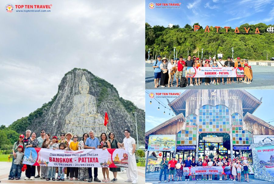 Các đoàn khách tham quan những địa điểm du lịch nổi tiếng tại Thái Lan