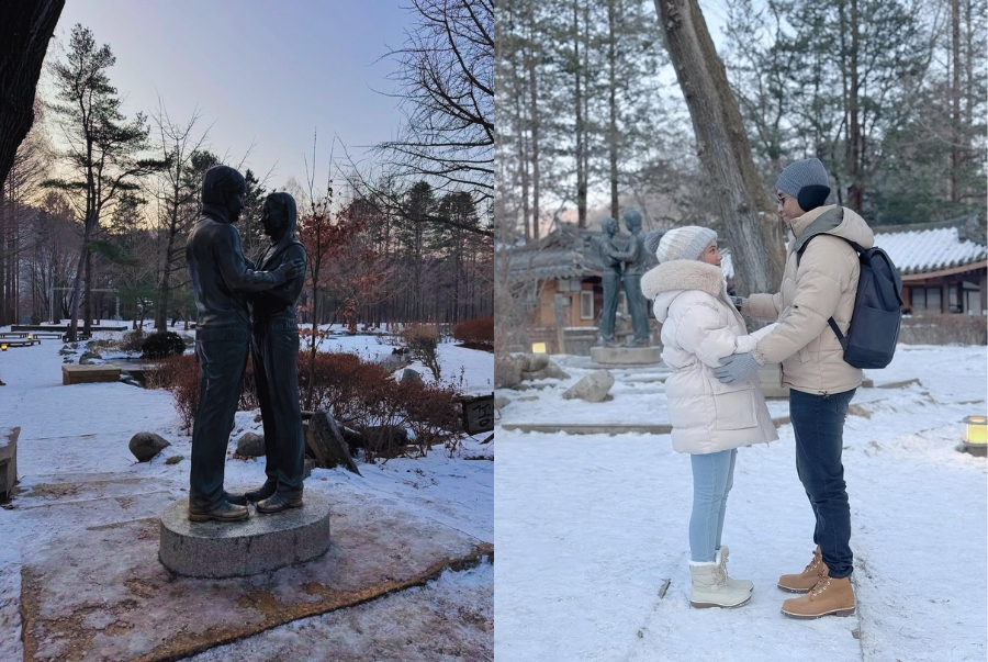 Biểu tượng Bản tình ca mùa đông được nhiều du khách lựa chọn chụp ảnh để lưu giữ kỷ niệm