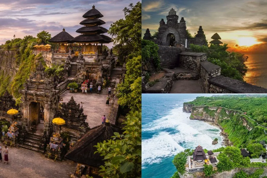 Đền Uluwatu nằm chênh vênh ngay trên vách núi sát biển