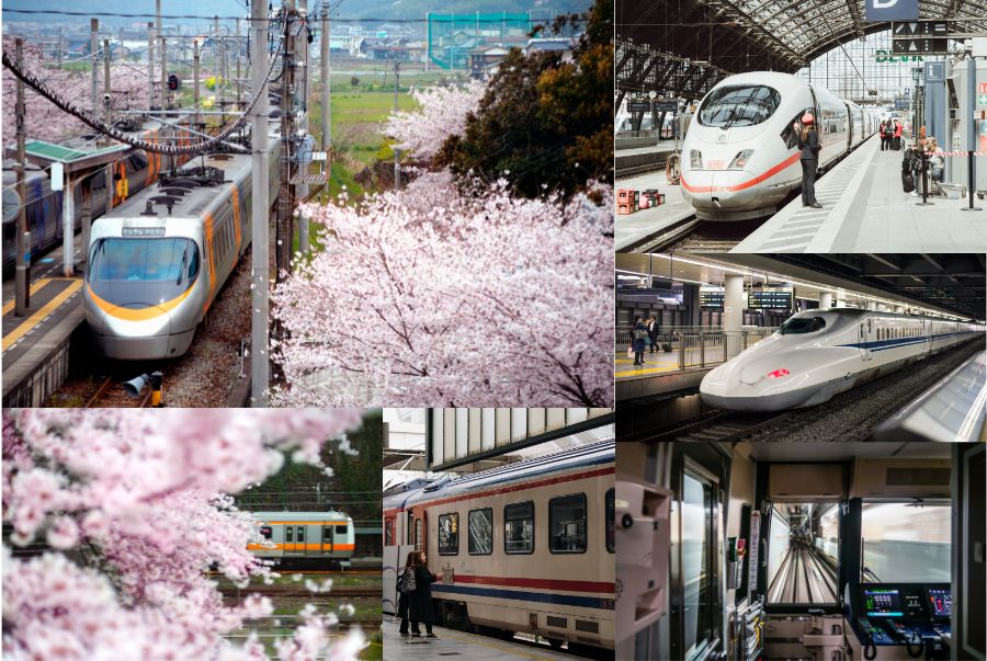 Tàu điện là phương tiện di chuyển được sử dụng nhiều nhất tại Nhật Bản mùa xuân