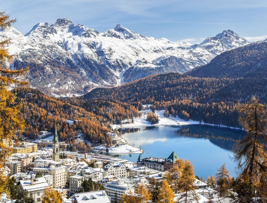 Vẻ đẹp rực rỡ của Saint Moritz khi mùa thu chạm ngõ