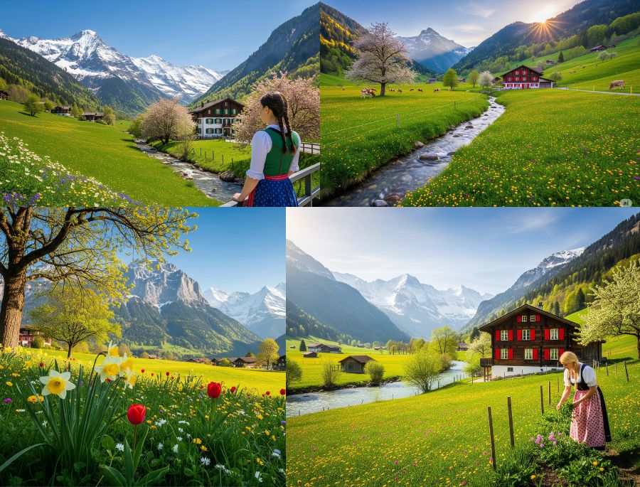 Mùa xuân ở Thụy Sĩ là thời điểm của sự hồi sinh và những thay đổi ngoạn mục