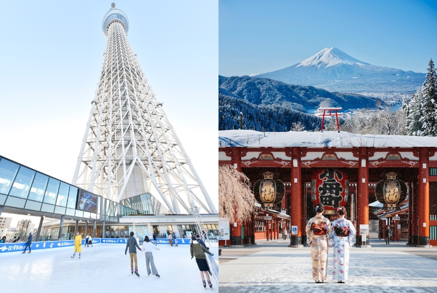 Mùa đông tại Tokyo mang nét quyến rũ rất riêng bởi sự hòa trộn giữa nét hiện đại và truyền thống