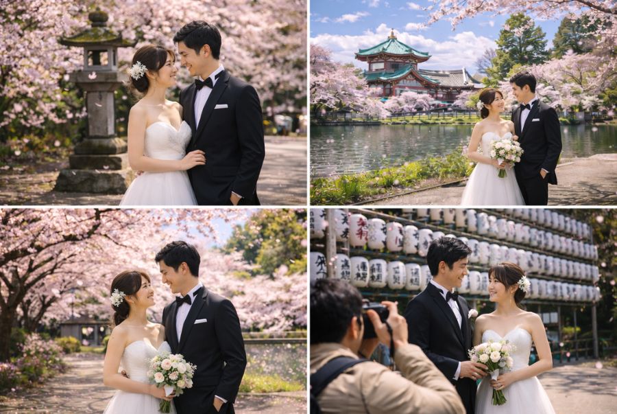Công viên Ueno là địa điểm lý tuổng cho các cặp đôi muốn chụp ảnh cưới cùng hoa anh đào