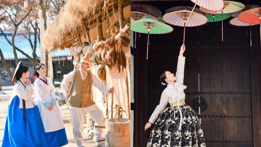 Chính khung cảnh mộc mạc, Korean Folk Village đã trở thành một địa điểm lý tưởng để tôn vinh vẻ đẹp trang nhã và tinh tế của trang phục hanbok