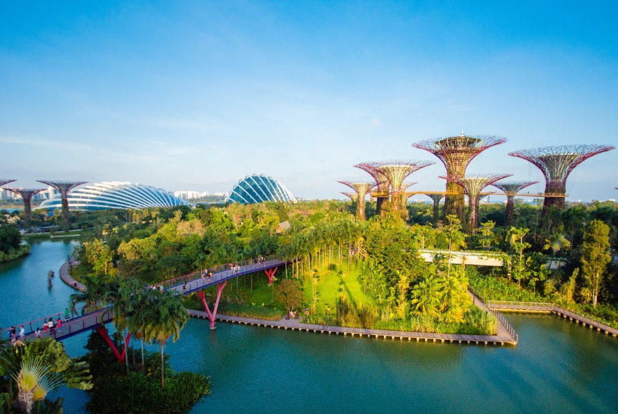 Gardens by the Bay là một công trình sinh thái rộng lớn với diện tích hơn 100 héc ta