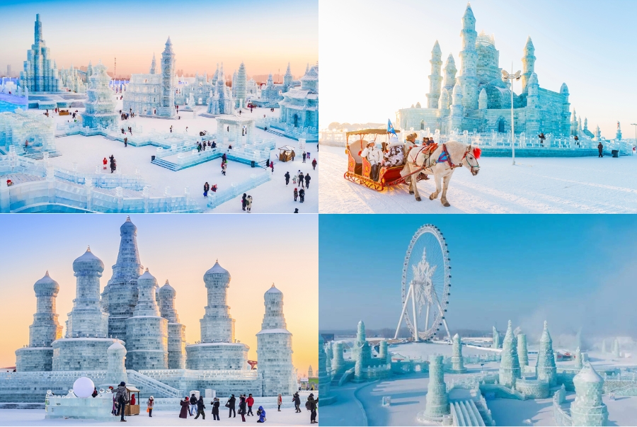 Công viên Băng Tuyết Cáp Nhĩ Tân là nơi diễn ra lễ hội băng tuyết quốc tế hàng năm
