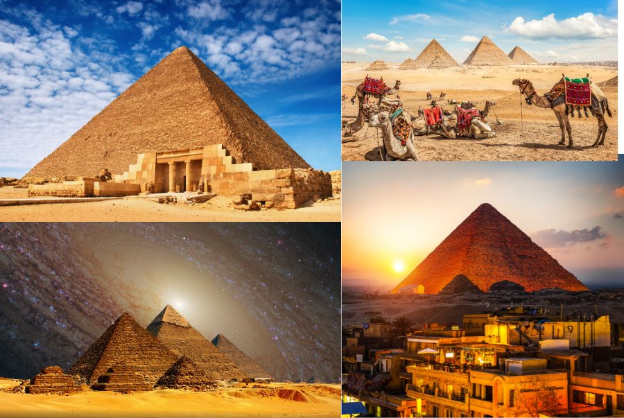 Toàn cảnh vẻ đẹp rực rỡ của Quần thể Kim tự tháp Giza và tượng Nhân sư