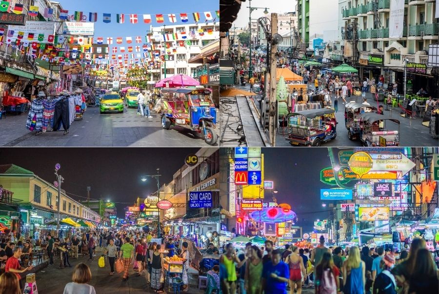 Khao San Road là trung tâm vui chơi và ăn uống nổi tiếng tại Bangkok