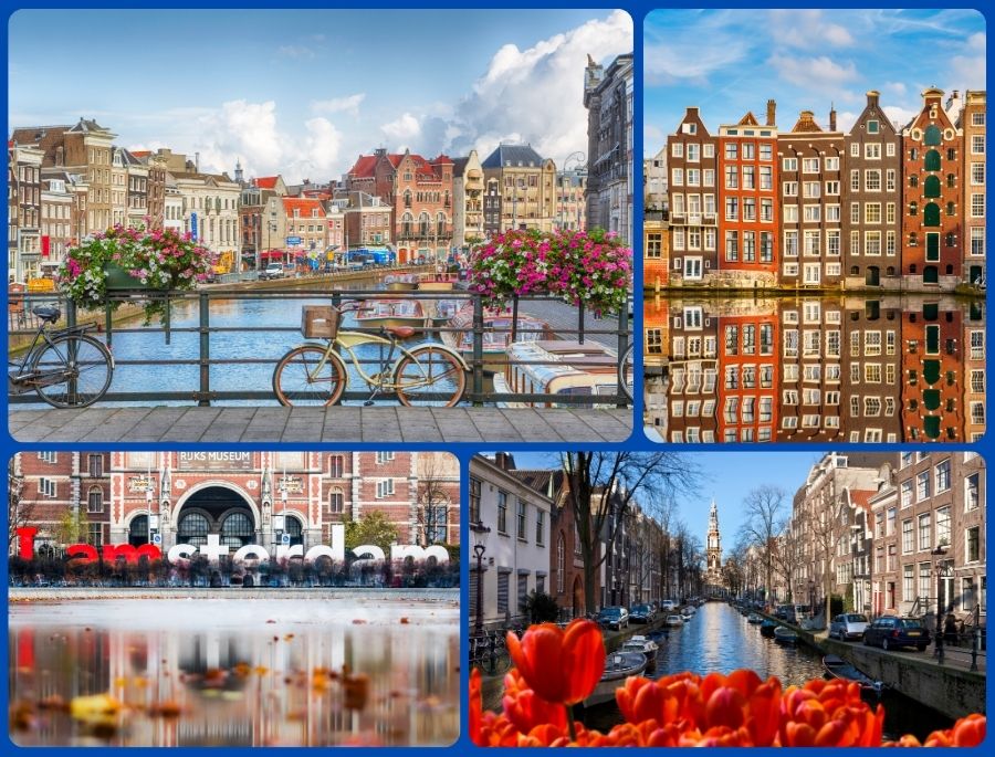 Amsterdam thu hút du khách bằng vẻ đẹp thanh bình đặc trưng của những con kênh đào uốn lượn
