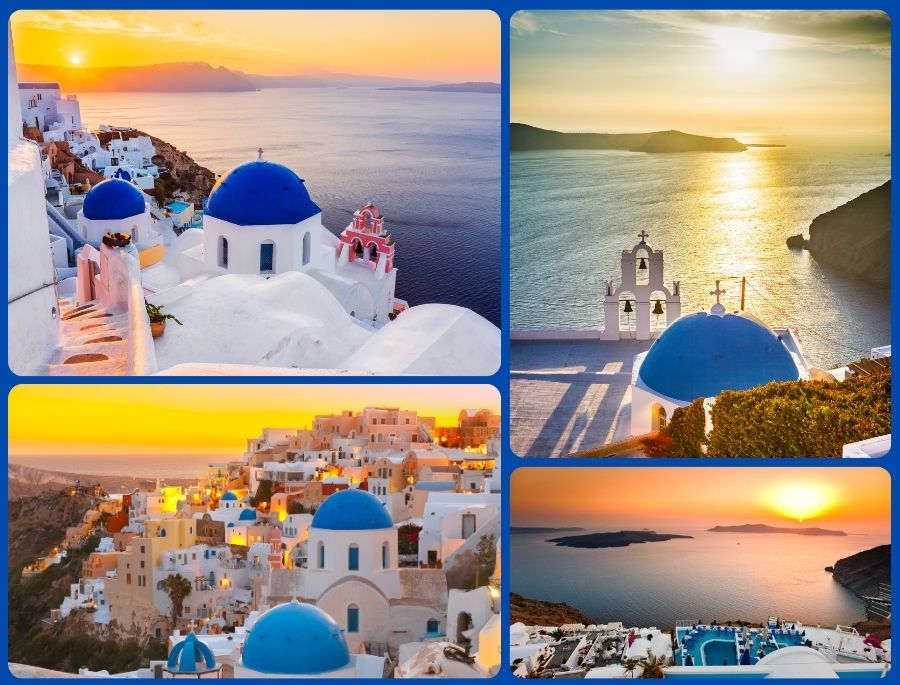 Vẻ đẹp lúc hoàng hôn vô cùng huyền ảo tại Santorini