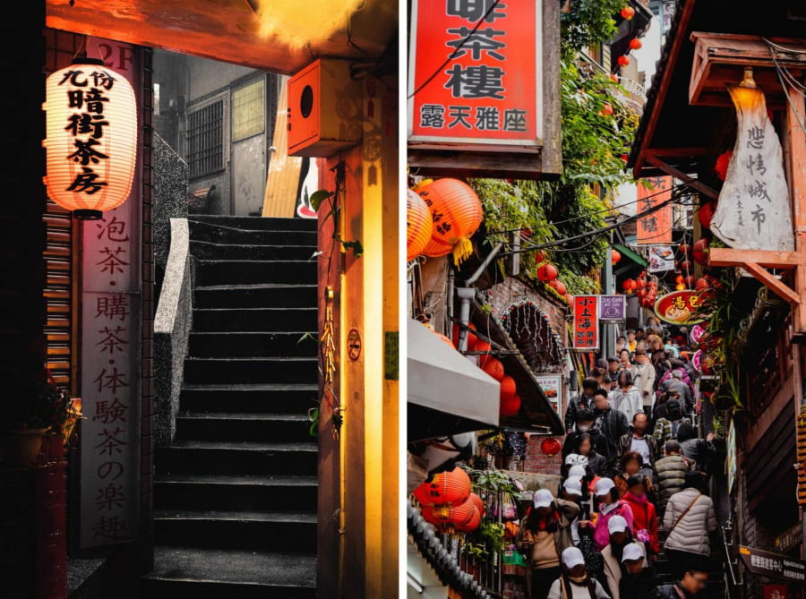 Jiufen trở nên huyền ảo hơn bao giờ hết trong tiết trời se lạnh và sương mù của mùa thu Đài Loan