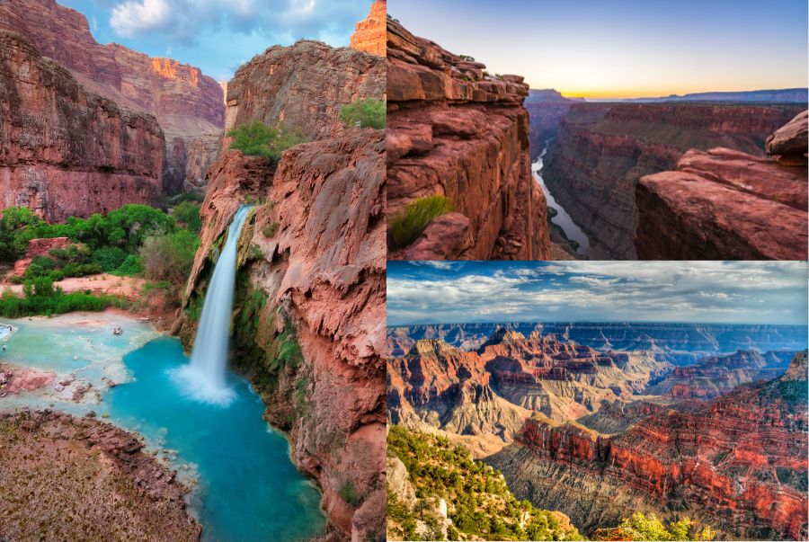 Grand Canyon nổi tiếng với các lớp đá đỏ xếp tầng tráng lệ