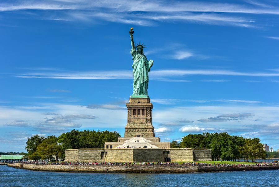 Tượng Nữ Thần Tự Do của Mỹ có vị trí vô cùng lý tưởng để ngắm cảnh
