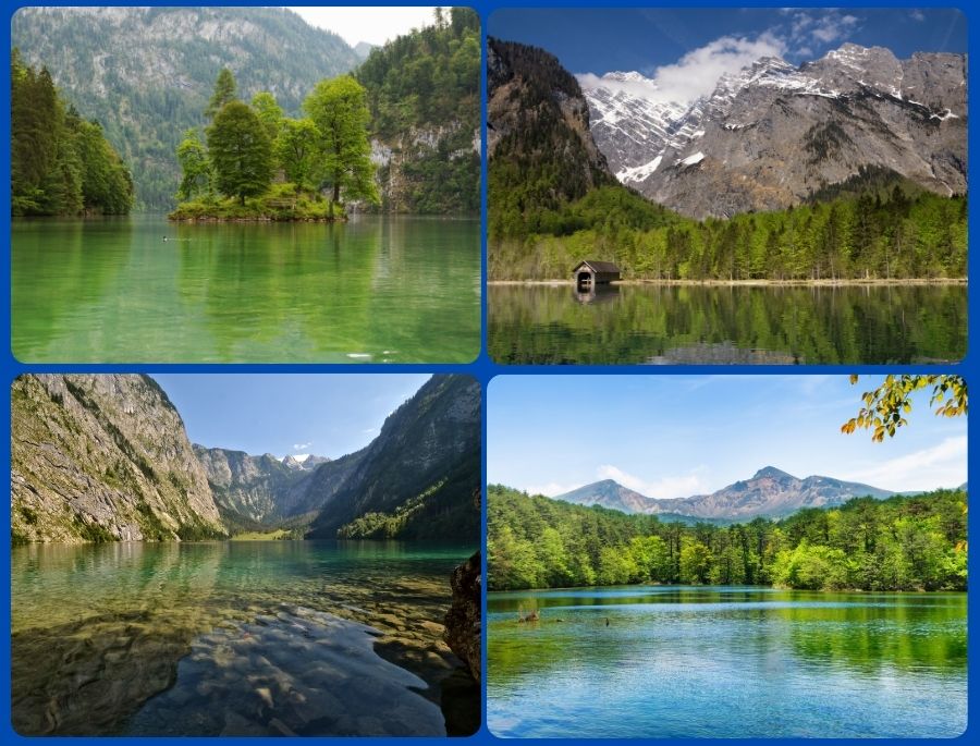 Hồ Königssee sở hữu bề mặt màu xanh ngọc bích phản chiếu núi non trùng điệp